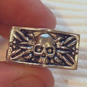 New Skull .925 Silver Ring, Handmade Pill Box Ring with Sliding Compartment size